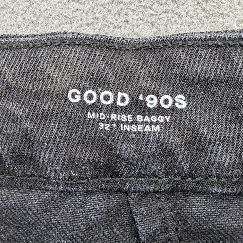 Good American Good 90s Mid Rise Jeans Sz 6 Black Baggy Vintage Inspired NWT 32" - Picture 8 of 16